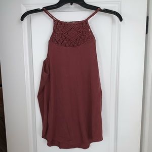 Billabong Maroon Crochet Tank Top